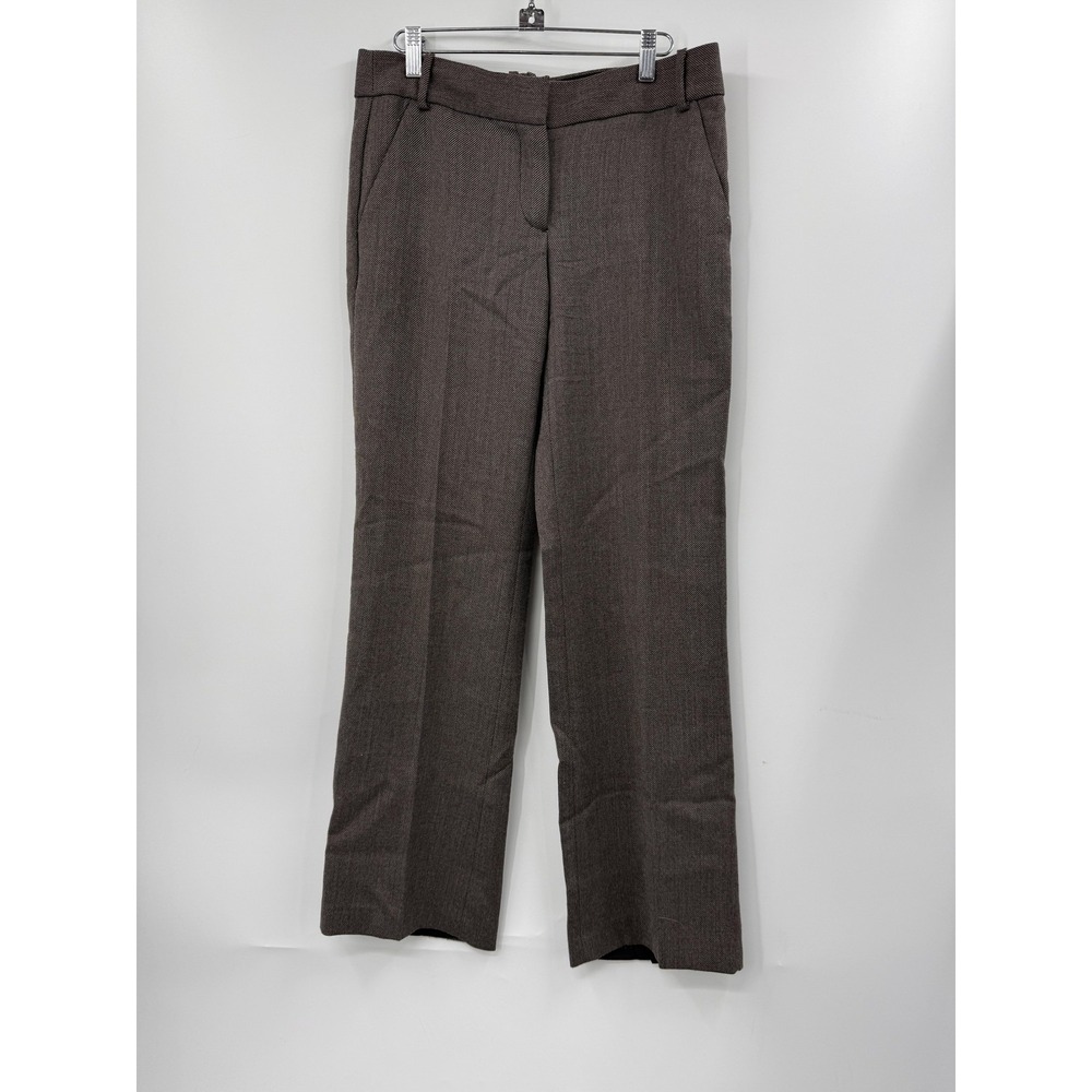 J.Crew Favorite Fit Pants Womens 6 Brown Wool Twill Straight Dress Trousers Work